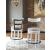 Valebeck Swivel Barstool - Upholstered Back Wood & Metal | Sohomod