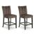 Jeshina Wood Barstool - White & Brown Upholstered Stool | Sohomod