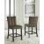 Jeshina Wood Barstool - White & Brown Upholstered Stool | Sohomod