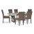 Jeshina Dining Set - Dark Brown & Beige Upholstered | Ashley