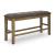 Urbinforte Light Brown Wood & Faux Leather Counter Bench