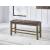 Urbinforte Light Brown Wood & Faux Leather Counter Bench
