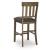 Urbinforte Light Brown Wood & Faux Leather Bar Height Stool