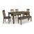 Urbinforte Light Brown Wood Butterfly Extendable Dining Table