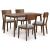 Tameride 5-Piece Wood Dining Set | Mid-Century Brown | SohoMod