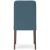 Lyncott Mid-Century Dining Side Chair | Blue Fabric & Brown Wood