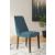 Lyncott Mid-Century Dining Side Chair | Blue Fabric & Brown Wood
