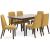 Lyncott Brown Extendable Wood Dining Table with Butterfly Leaf