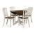 Wirloni Round Drop-Leaf Dining Table - Antique White & Brown