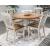 Wirloni Round Drop-Leaf Dining Table - Antique White & Brown