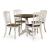 Wirloni Round Drop-Leaf Dining Table - Antique White & Brown