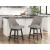 Neymorton Swivel Barstool - Gray Upholstered & Wood | Sohomod