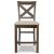 Moriville Wood Barstool - Nutmeg High Back Upholstered | Sohomod