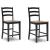 Wildenauer Wood Barstool - Black & Brown Rake Back Stool | Sohomod