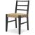 Isanti Woven Rattan Dining Side Chair | Black Wood Frame