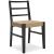 Isanti Woven Rattan Dining Side Chair | Black Wood Frame