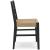 Isanti Woven Rattan Dining Side Chair | Black Wood Frame