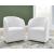 Rowanbeck Modern Upholstered Dining Arm Chair | Ivory Finish