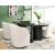 Rowanbeck Modern Upholstered Dining Arm Chair | Ivory Finish