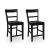 Greddinton Black Wood Barstool Set of 2 | Slat Back Design