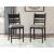 Greddinton Black Wood & Gray Upholstered Bar Height Stool