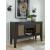 Galliden Wood Dining Room Server - Black Sideboard with Wine Rack
