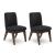Dilenno Upholstered Dining Side Chair | Dark Brown Wood Finish
