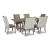 Chrestner Gray Rectangular Wood Dining Table | Double Pedestal