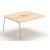 Round Melamine Office 4-Desk Workstation w/2-Desk Benches, Two-Cabinet Combinations & Single Height Shelf Units