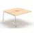Round Melamine Workstation Desk Bench for 2 Persons w/High Storage Cabinets