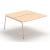 Round Melamine Workstation Desk Bench for 2 Persons w/Storage Cabinets, Composition 9
