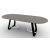 Sunshine W98.4-inch Ceramic/Metal Customizable Oval Dining Table