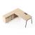 Round Melamine Office Single Workstation w/Right Hand Desk & Desk Height Two-Cabinet Combination