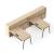Round Melamine Office 2-Desk Workstation w/Left Hand Desks, Two-Cabinet Combinations & Single Height Shelf Units