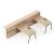 Round Melamine Office 2-Desk Workstation w/Right Hand Desks, Two-Cabinet Combinations & Single Height Shelf Units
