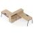 Round Melamine Office 2-Desk Double-Sided Workstation w/Right Hand Desks, Two-Cabinet Combination & Single Height Shelf Units