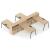 Round Melamine Office 4-Desk Double-Sided Workstation w/Single Right Hand Desks, Two-Cabinet Combinations & Single Height Shelf Units