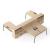 Round Melamine Office 4-Desk Double-Sided Workstation (2-Desk Bench & 2 Single Desks) w/ Two-Cabinet Combinations & Single Height Shelf Units