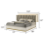 Stanley King Size Bed with Fabric Upholstered Headboard & LED Light
