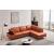 Decker Top Grain Leather Sectional with Storage Arm, Right Arm Chaise Facing