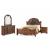 Destiny 4Pc Bedroom Set with Faux Leather Upholstered Headboard