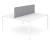 Motion Electric Height Adjustable Office 2-Desk Bench w/Open Metal Leg & Panel Leg, 3 Level Columns