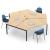 Nova U Office 3-Desk Bench w/Metal Frame