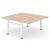 Motion Electric Height Adjustable Office 2-Desk Bench w/Cut-Out (scallop) for Wire Management, 2 Level Columns