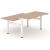 Motion Electric Height Adjustable Office 2-Desk Bench, 3 Level Columns