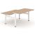 Motion Electric Height Adjustable Office 2-Desk Bench w/Sliding Desktop