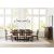 Kafe W80-inch Rectangular Wood Trestle Extendable Dining Room Set