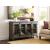 Acquisitions Alma Wood/Glass Accent Console w/4 Doors