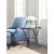 Milan Acquisitions Rectangular Metal/Glass Chairside Table