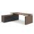 Motion Executive Height Adjustable Melamine Desk w/Fixed Pedestal, Grommet & Box for Power Socket